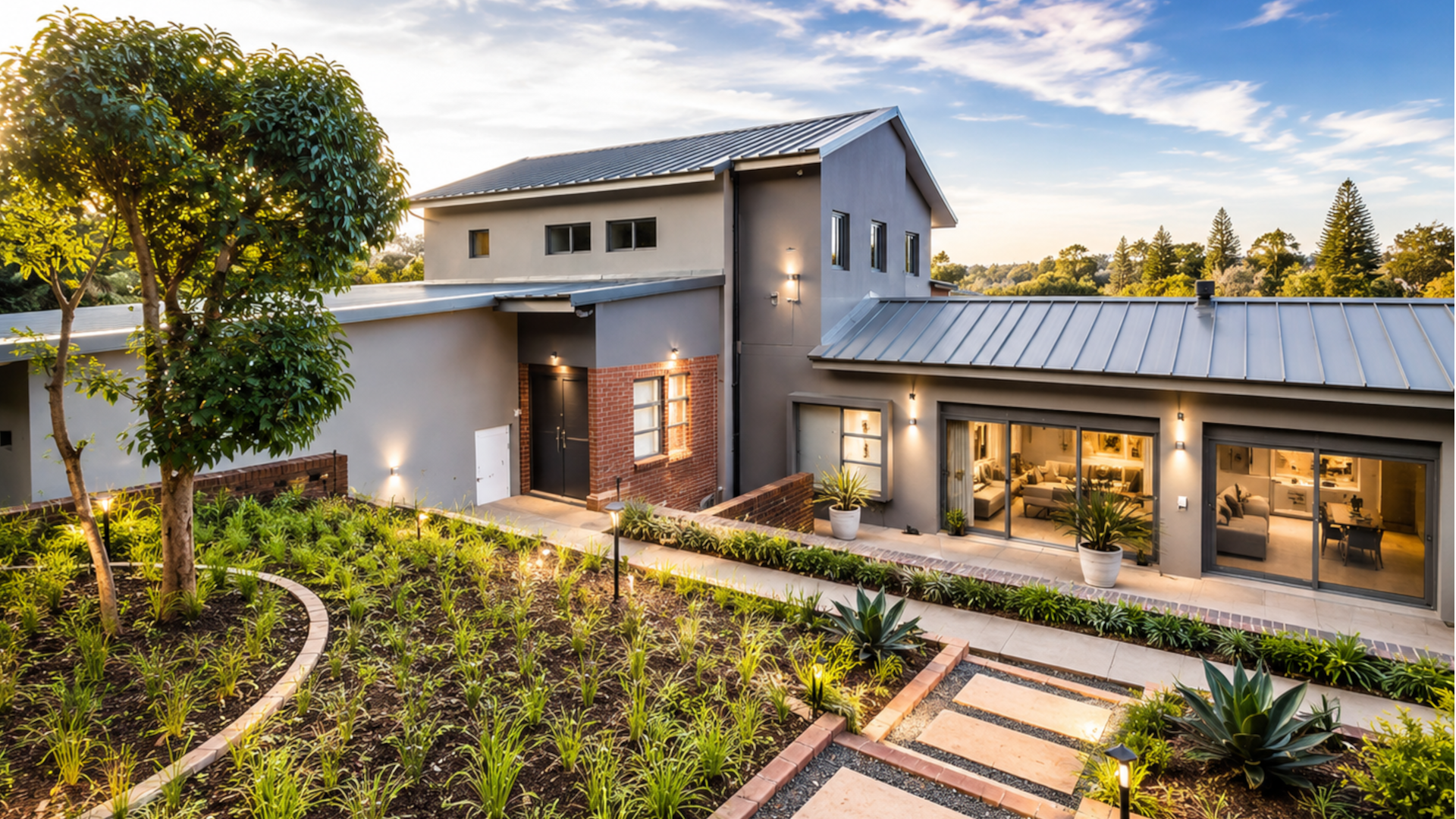 Luxury residential villa in Pretoria at dusk